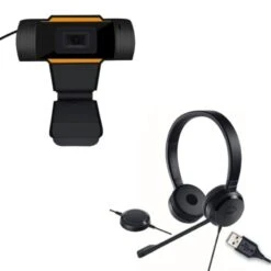 Dell Pro UC150 USB Headset + USB Webcam For PC