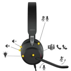 Jabra Evolve2 40 USB-A MS Stereo -Logitech Shop gnevol240m fonct 2