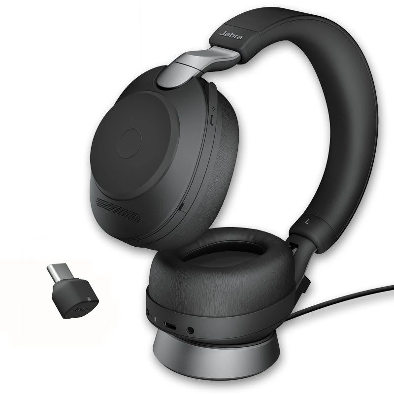 Jabra Evolve2 85 MS Stereo USB-C With Charging Stand - Black 1 Jabra Evolve2 85 MS Stereo USB-C With Charging Stand - Black