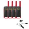 Motorola T62 (Red) Quad Pack + D-Shaped Ear Pieces