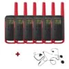Motorola T62 (Red) Six Pack + Open Helmet Mics
