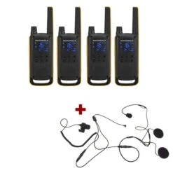 Motorola T82 Extreme Quad Pack + Open Face Helmet Mics
