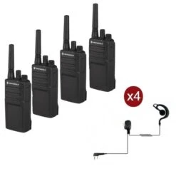 Motorola XT420 Quad-Pack With G-Shaped Earpiece & Carrying Case